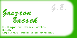gaszton bacsek business card